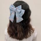 Flower Print Chiffon Ribbon Hair Clip