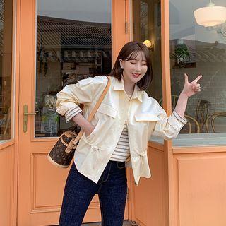 Drawcord-waist Zip-up Safari Jacket