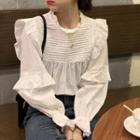 Ruffle Trim Blouse Off White - One Size