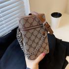 Patterned Chain Detail Crossbody Bag