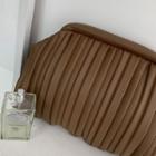 Pleated Pleather Frame Clutch