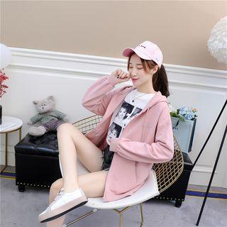 Long-sleeve Embroidered Hooded Jacket
