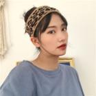 Leopard Print Face Wash Headband Leopard - Coffee - One Size