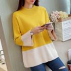 Bell-sleeve Panel Knit Top