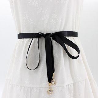 Rhinestone Tie Belt