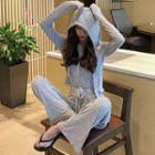 Set: Plain Hoodie + Straight-cut Pants