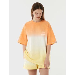 Printed Gradation T-shirt Orange - One Size