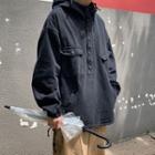 Placket Hooded Overhead Jacket