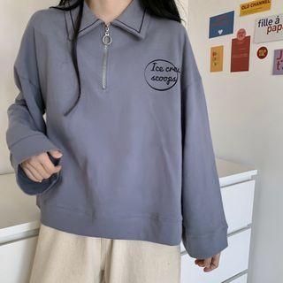 Half-zip Cropped Polo Shirt