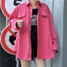 Oversized Denim Jacket Rose Pink - One Size