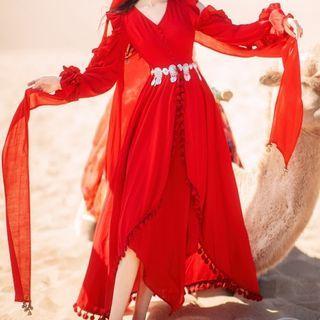 Waist Belt / Long-sleeve Dress / Veil