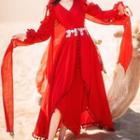 Waist Belt / Long-sleeve Dress / Veil