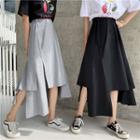 High-waist Irregular Midi Skirt