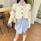 Color-block Knit Sweater / Plain Loose-fit Blouse