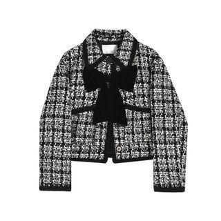 Ribbon Single-breasted Tweed Jacket