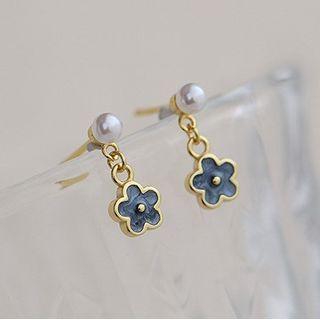Flower Sterling Silver Drop Earring