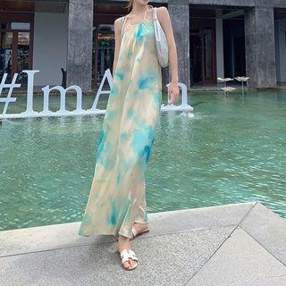 Strappy Tie-dye Midi Smock Dress