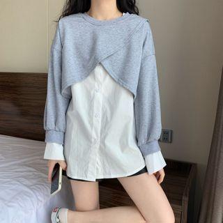 Set: Cropped Sweatshirt + Shirt
