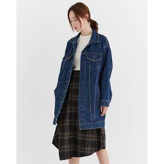 Pocket-side Denim Long Jacket