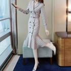 Plaid Double Breasted Midi Mermaid Blazer Dress
