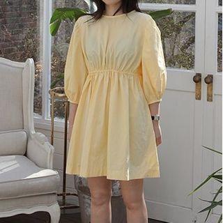Balloon-sleeve Mini A-line Dress As Shown In Figure - One Size
