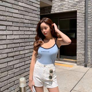 Signature Letter-embroidered Camisole Top