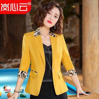 Leopard Print Panel Blazer