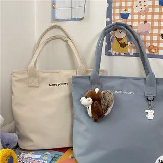 Lettering Embroidered Tote Bag