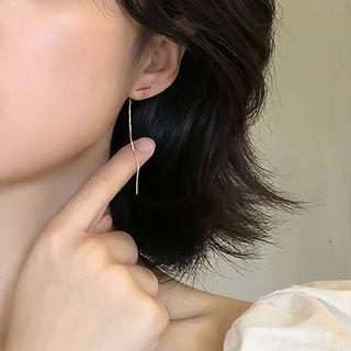 Alloy Chained Dangle Earring 1 Pair - Ear Line - Silver Earring - One Size