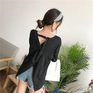 Back Slit Short-sleeve T-shirt