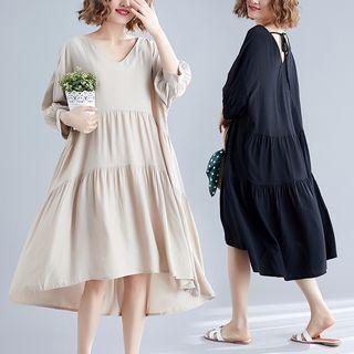 3/4-sleeve High-low A-line Dress