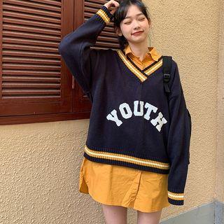 V-neck Sweater / Long Sleeve Plain Shirt