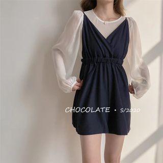 Crewneck Plain Top / V-neck Plain Wide Leg Jumpsuit