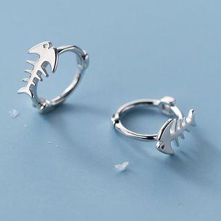 Fishbone Hoop Earring