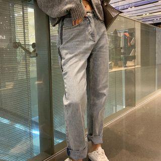 Side-zip Straight-fit Jeans