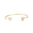 Simple And Fashion Plated Gold Champagne Cubic Zircon Open Bangle Golden - One Size
