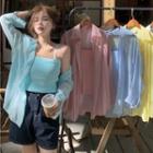 Long-sleeve Shirt / Knit Camisole Top