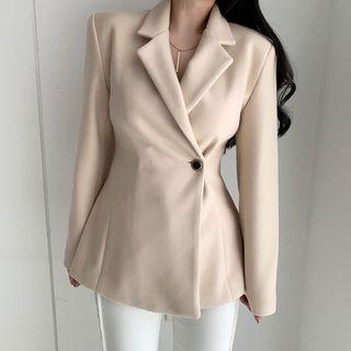 Buttoned Plain Coat