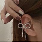 Bow Stud Earring 1 Pc - Right Ear - White - One Size