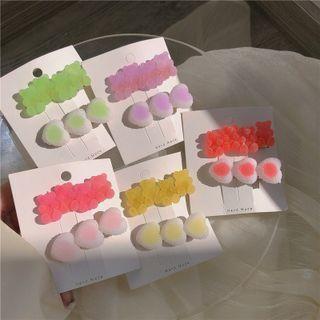 Set Of 2: Bear / Heart Hair Clip