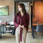 Open-placket Shirt With Sash