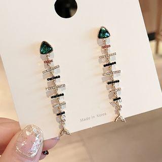 Alloy Fish Bone Dangle Earring 1 Pair - Multicolor - One Size