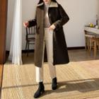 Fleece-collar Single-breasted Coat