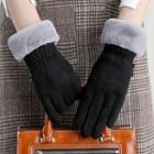 Fleece Lined Faux Suede Touchscreen Gloves