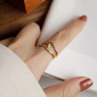 Layered Alloy Open Ring With Gift Box - Gold - One Size