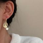 Rhinestone Glaze Alloy Dangle Earring 1 Pair - Gold - One Size