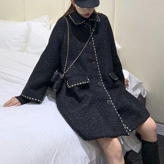 Stitching Single Breasted Coat Black - One Size