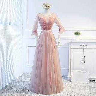 Sheer Panel Bridesmaid Dress (various Designs)