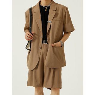 Short-sleeve Plain Blazer / Plain Shorts