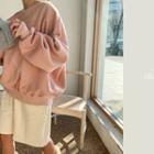 Oversize Fleece-lined Sweatshirt Pink - One Size